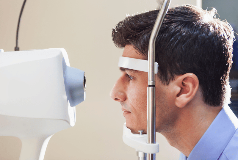 man getting an eye exam